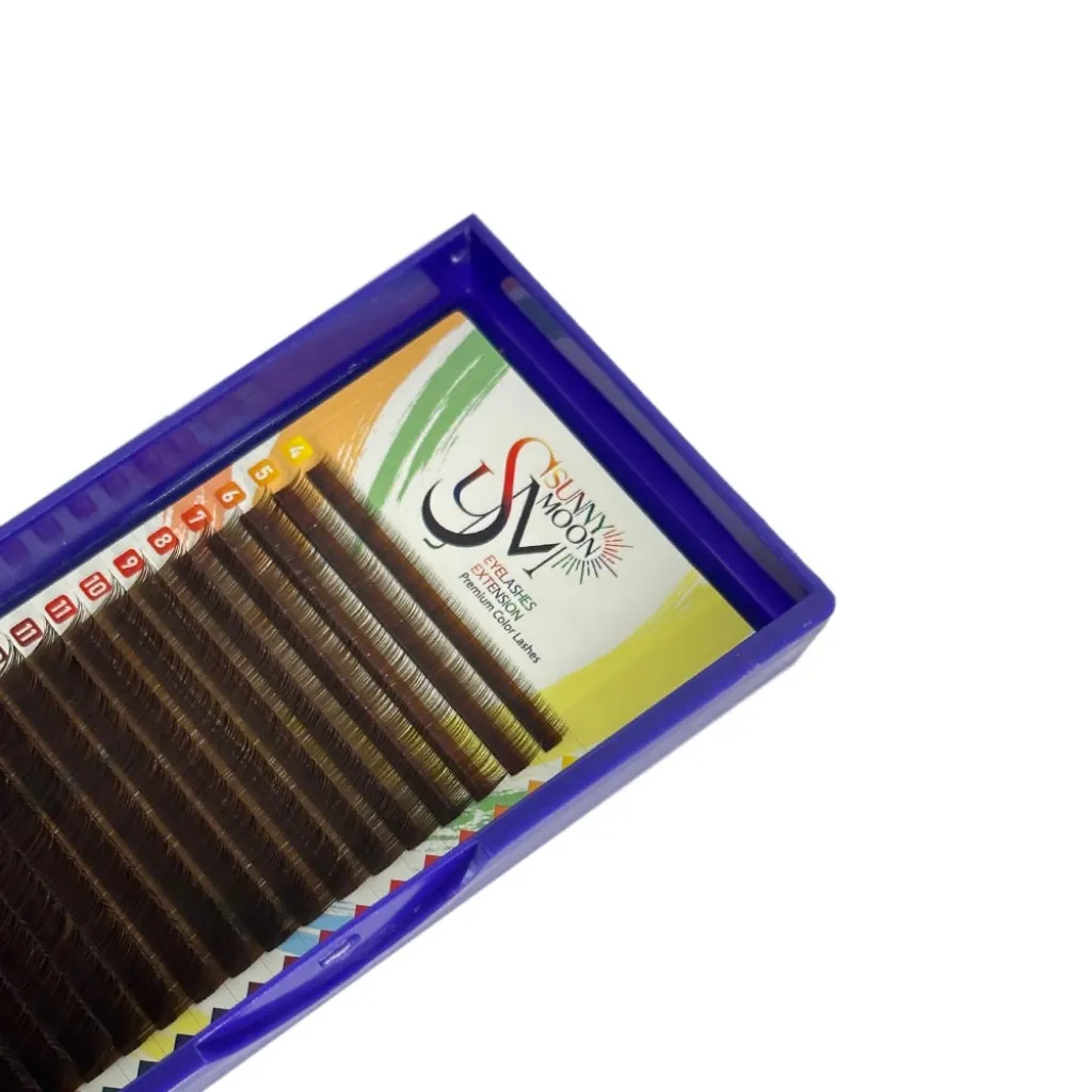 پالت اکستنشن مژه سانی مون قهوه‌ای تیره فر C سایز (۴-۲۰)